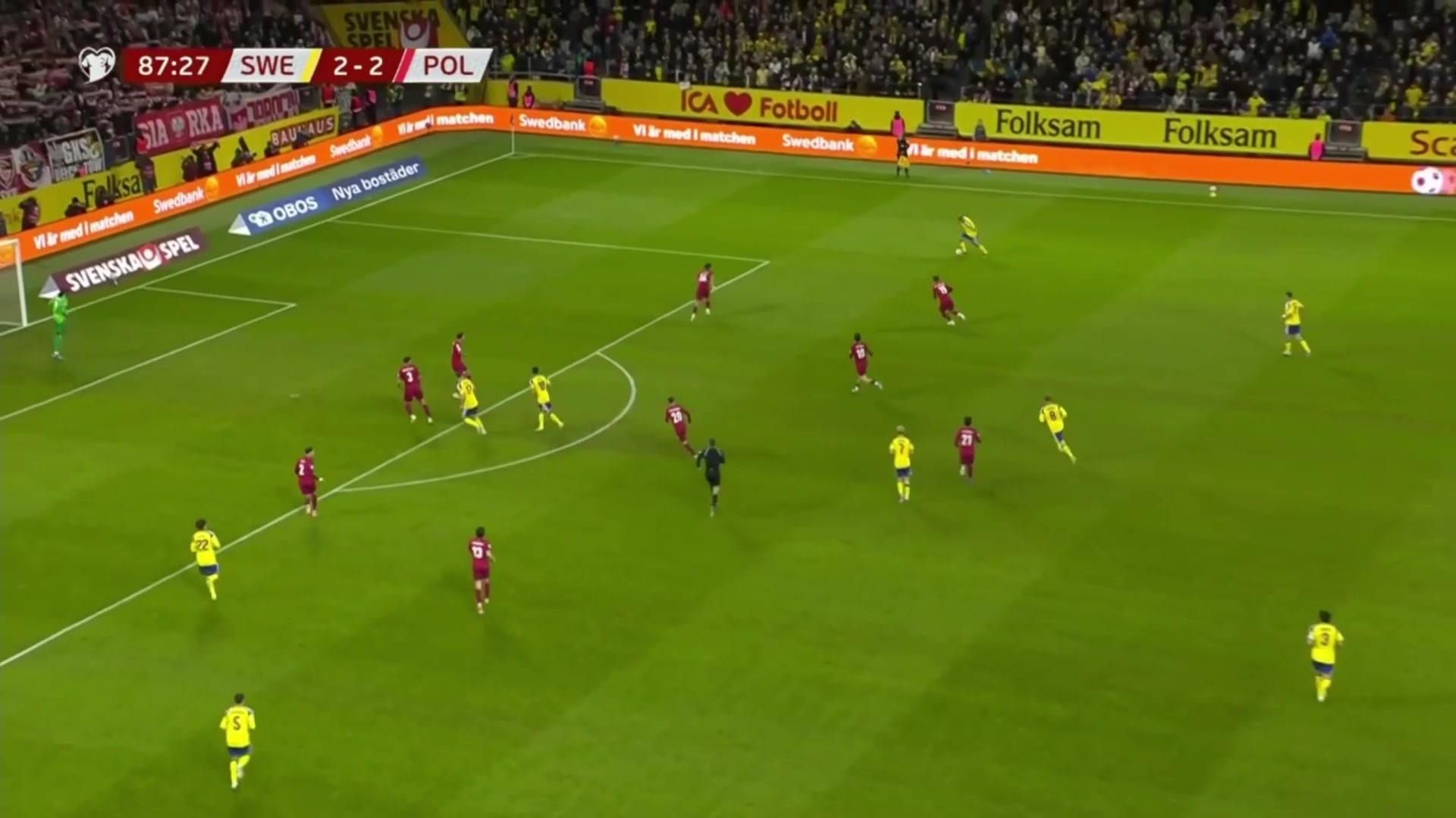 神锋救主约克雷斯一锤定音瑞典3-2绝杀波兰晋级世界杯